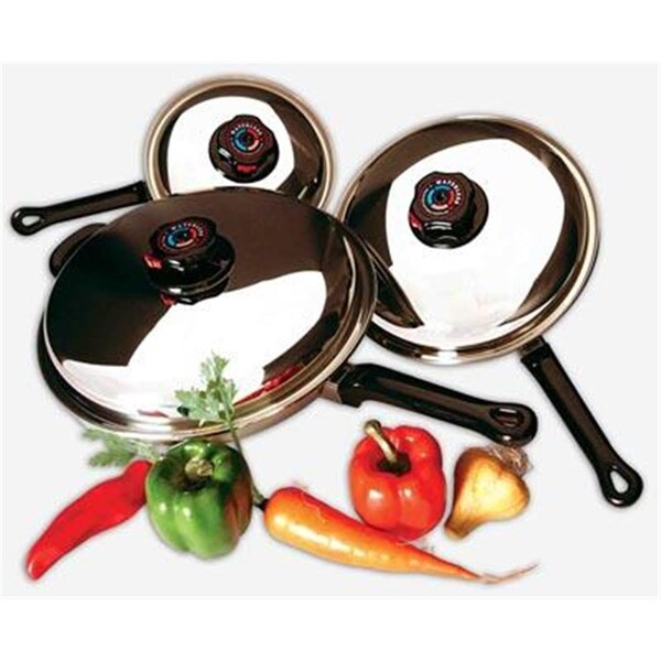 Precise Heat Precise Heat 6pc Stainless Steel Skillet Set with Steam Control Knob - KTFP3