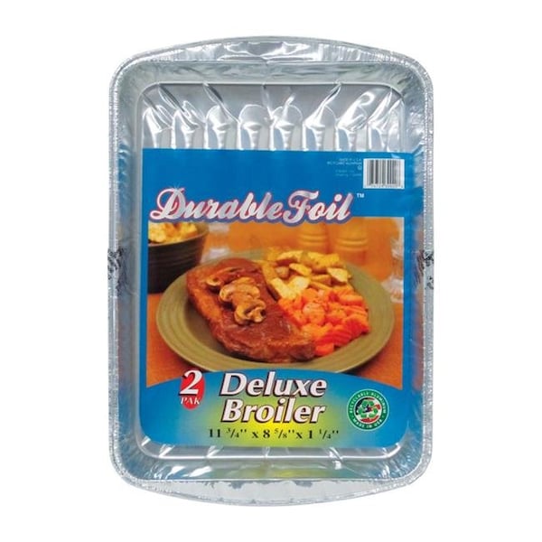 Home Plus Home Plus 6391957 5.62 x 11.75 in. Durable Foil Broiler Pan - Silver- pack of 12 - 6391957