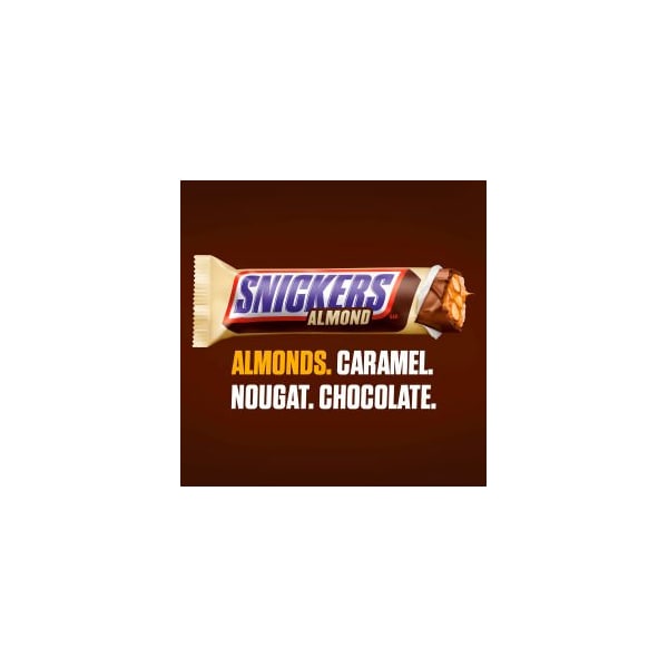 Barra de almendra Snickers de Green Rabbit Holdings, 1.76 oz, paquete de 24 - 20902448