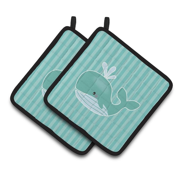 Carolines Treasures Whale Pair of Pot Holders - BB7125PTHD