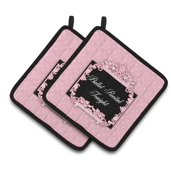Carolines Treasures Ballerina Ballet Recital Tonight Pair of Pot Holders - BB5152PTHD