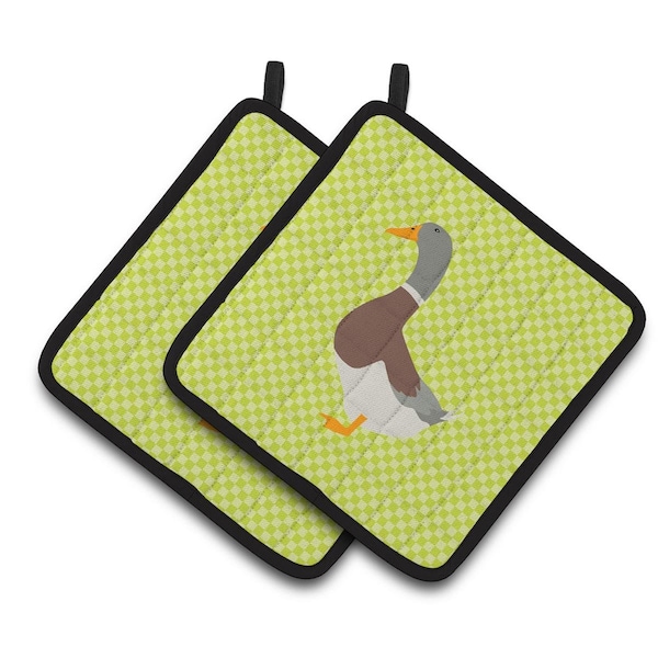 Carolines Treasures Saxony Sachsenente Duck Green Pair of Pot Holders - BB7689PTHD