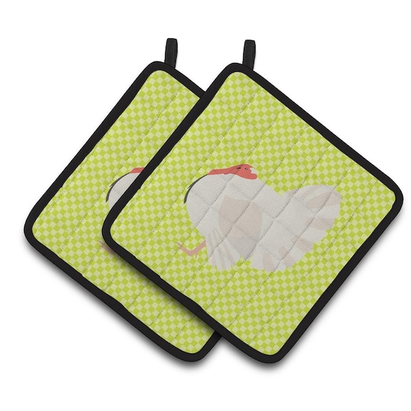 Carolines Treasures White Holland Turkey Green Pair of Pot Holders - BB7809PTHD