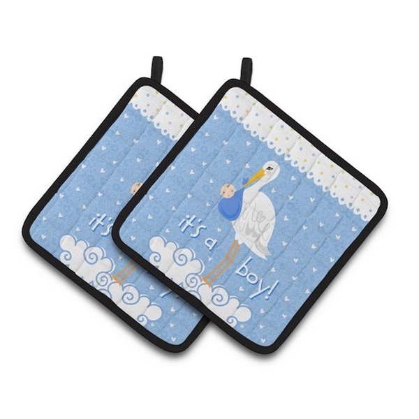 Carolines Treasures Its a Baby Boy Pair of Pot Holders, 7.5 x 3 x 7.5 in. - VHA3012PTHD