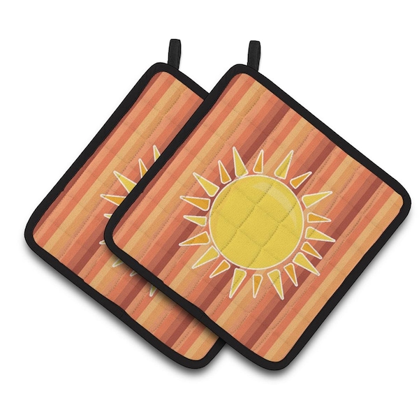 Carolines Treasures Sun With Stripes Pair of Pot Holders - BB6924PTHD