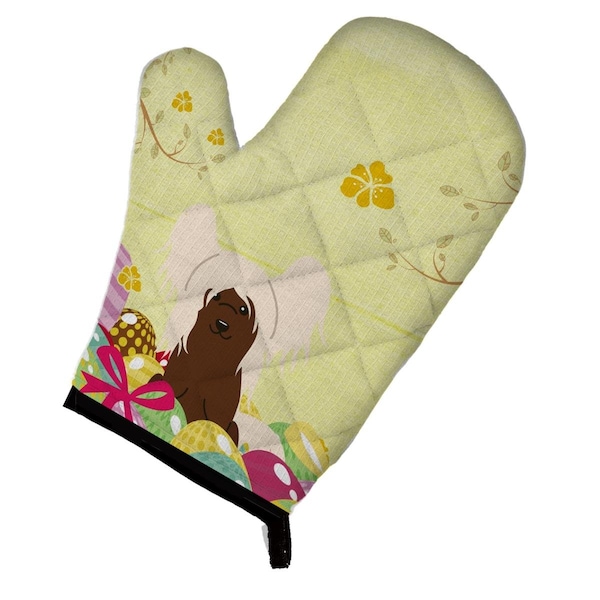Carolines Treasures Easter Eggs Chinese Crested Cream Oven Mitt - BB6113OVMT
