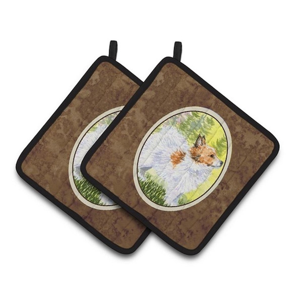 Carolines Treasures Papillon Pair of Pot Holders, 7.5 x 3 x 7.5 in. - SS1029PTHD