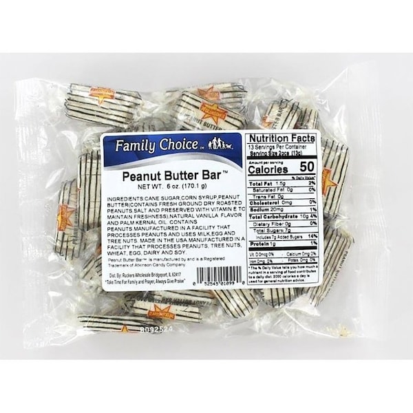 Barra de mantequilla de cacahuate Family Choice, 6 oz - 1099