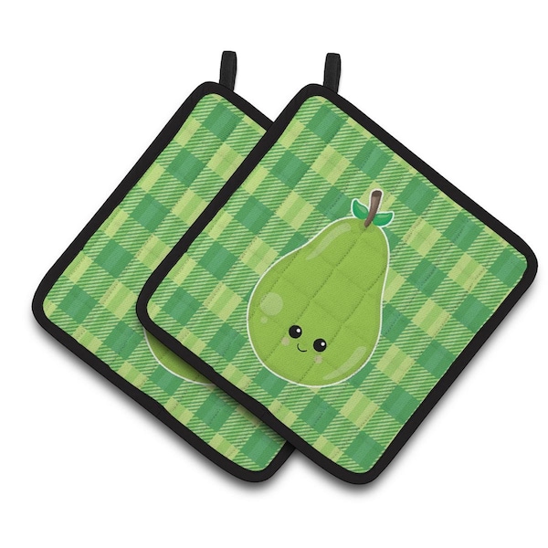 Carolines Treasures Pear Face Pair of Pot Holders - BB6986PTHD