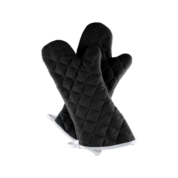 Hastings Home Oven Mitts, Set of 2 Oversized Quilted Mittens, Flame and Heat Resistant By Hastings Home (Black) - 348947OKB
