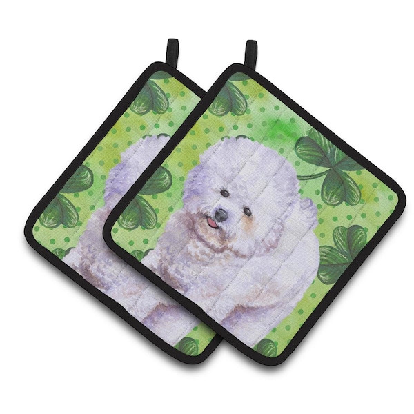 Carolines Treasures Bichon Frise St.Patricks Pair of Pot Holders - BB9822PTHD