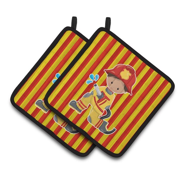 Carolines Treasures Fireman Boy Pair of Pot Holders - BB6995PTHD