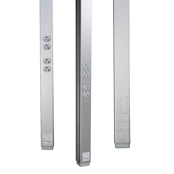 Wiremold Pole Extender, 117 in. H x 2.3 in. W x 2-1/4 in. L, Steel - 25DTP-E10-DG