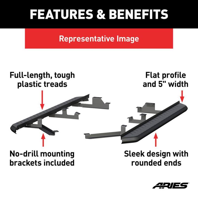 Aries AeroTread 5 x 73-Inch Black Stainless SUV Running Boards, Select Chevrolet Blazer - 2061041