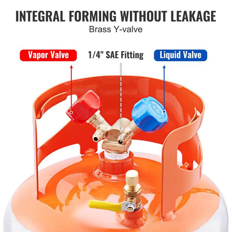 VEVOR Refrigerant Recovery Tank, 30 lbs. Capacity, 400 psi Portable Cylinder Tank with Y-Valve, High-sealing Recovery Can - LMHSGWFDK3014DZJGV0-0807