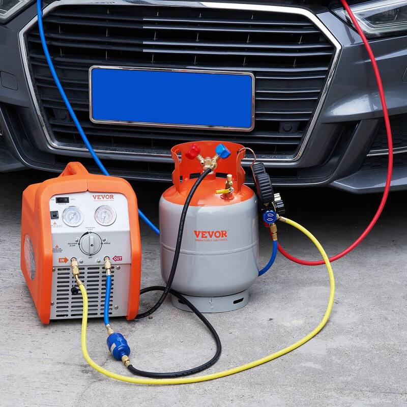 VEVOR Refrigerant Recovery Tank, 30 lbs. Capacity, 400 psi Portable Cylinder Tank with Y-Valve, High-sealing Recovery Can - LMHSGWFDK3014DZJGV0-0807