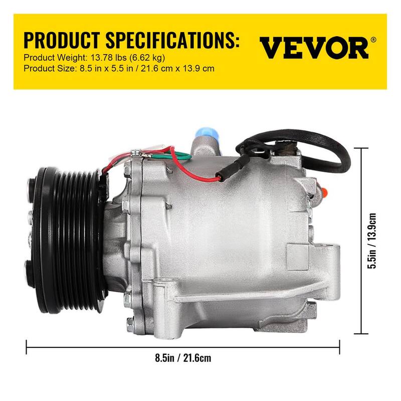 VEVOR AC Compressor Clutch for Honda Civic 1.8L 2006-2011, Air Conditioner Compressor Aluminum Alloy - BT1.8LKQYSJ000001V0-807
