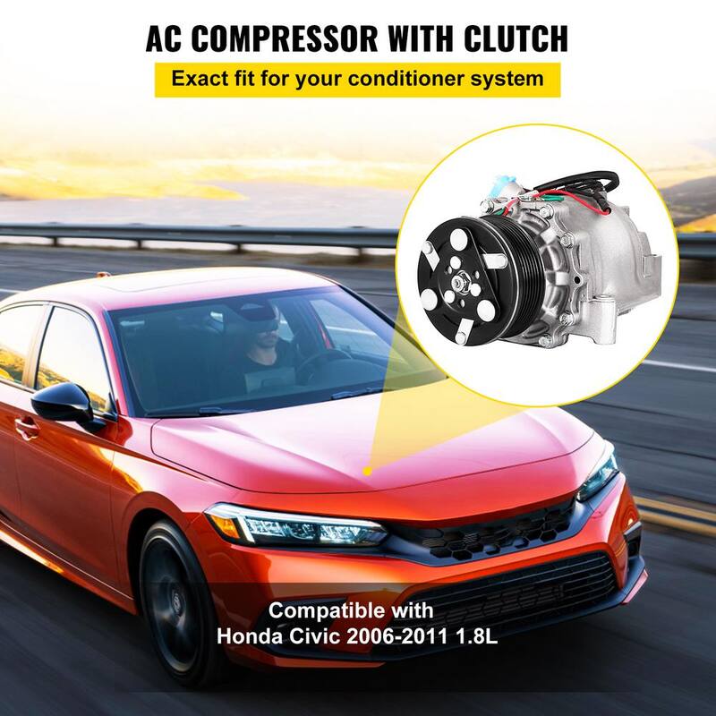 VEVOR AC Compressor Clutch for Honda Civic 1.8L 2006-2011, Air Conditioner Compressor Aluminum Alloy - BT1.8LKQYSJ000001V0-807