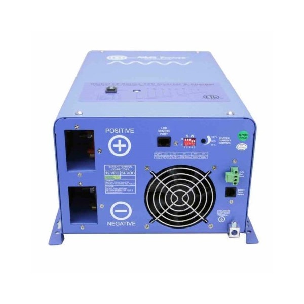 Aims Power Power Inverter and Battery Charger, Pure Sine Wave, 3,000 W Peak, 1,000 W Continuous, 2 Outlets - PICOGLF10W12V120V