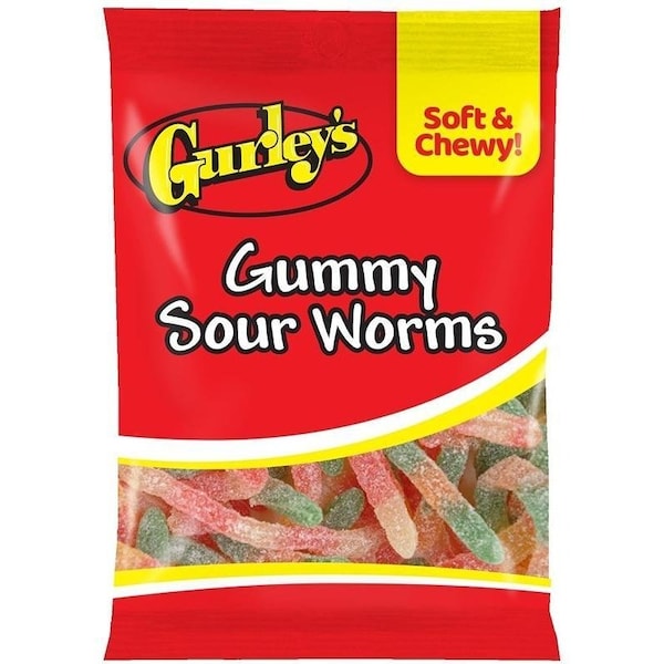 Caramelo Gurleys, Gomitas, Sabor a Gomitas de Gusanos Ácidos, 5 oz - 743786