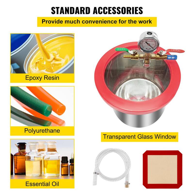 VEVOR Vacuum Pump Chamber Kit 3 CFM Vacuum with Degassing Chamber 3 Gal. Single Stage Stainless Steel for Home AC Auto Repair - QCKTZKB3JLBXGT3CFV1