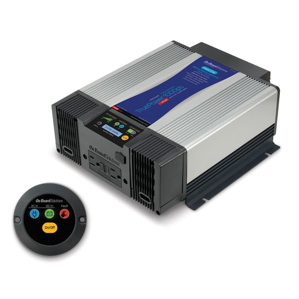 Promariner Power Inverter, Pure Sine Wave, 2,000 W Peak, 1,000 W Continuous, 2 Outlets - 07100