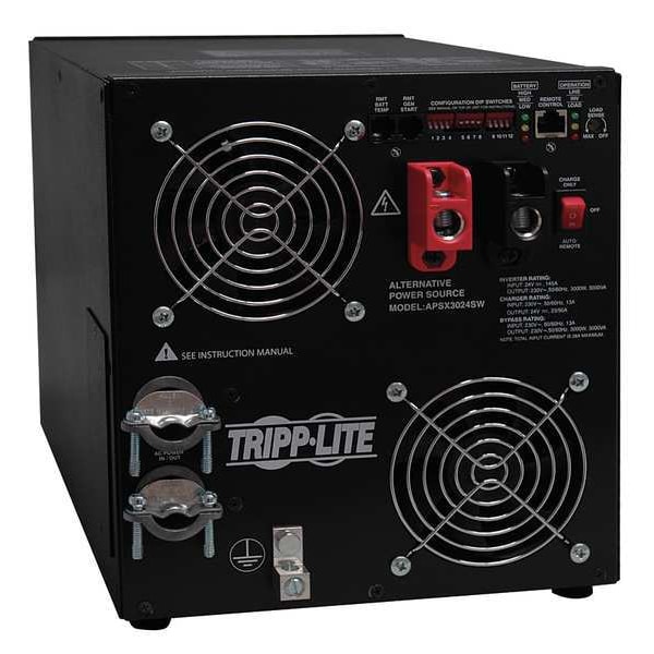 Tripp Lite Power Inverter and Battery Charger, Pure Sine Wave, 6,000 W Peak, 3,000 W Continuous, 1 Outlets - APSX3024SW