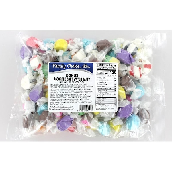Caramelo de Taffy Ruckers Candy Family Choice, Sabor Variado, Bolsa de 20 oz - 441