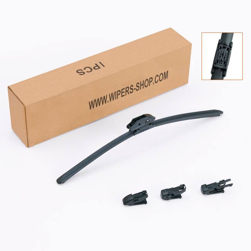 VEVOR 17 in. Rubber Wiper Blades 43 cm Universal Replacement Wind Shield Wiper with 4-Different Clips for most Car - QCYGP17XJSIN2MQNFV0