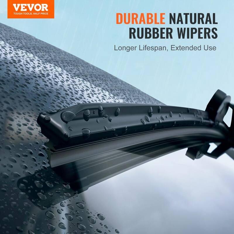 VEVOR 19 in. Rubber Wiper Blades 48 cm Universal Replacement Wind Shield Wiper Low Noise and Better Fit with 4-Different Clips - QCYGP19XJSINY074IV0