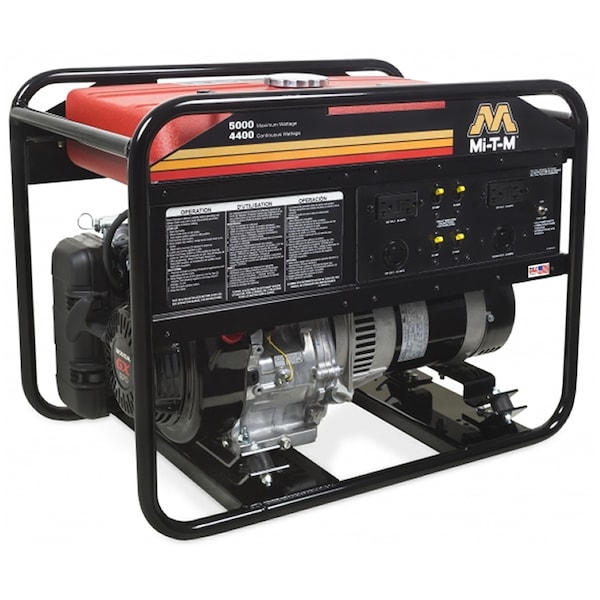 Mi-T-M Portable Generator, Gasoline, 4,400 W Rated, 5,000 W Surge, 120/240V AC, 36.7/18.3 A - GEN-5000-0MH0