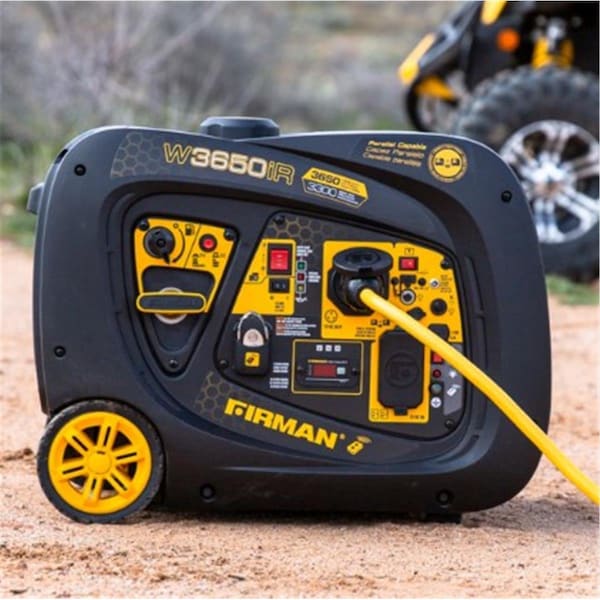 Firman Portable Generator, Gasoline, 3,300 W Rated, 3,650 W Surge, Electric, Recoil, Wireless Remote Start - FI376147