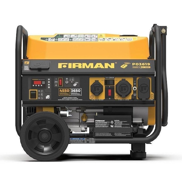Firman Portable Generator, 30 A, 120/240 VAC, Gasoline, 5 gal Tank, 14 hr Run Time - P03619