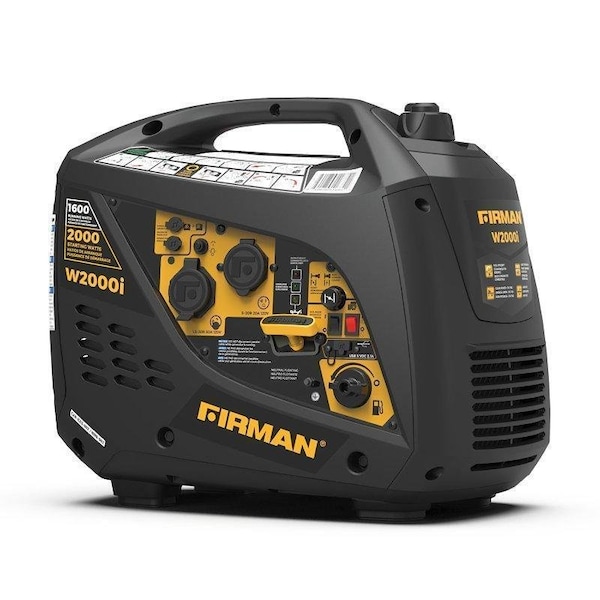Firman Whisper Portable Inverter Generator, 20 to 30 A, 120 V, Gasoline, 0.9 gal Tank, 9 hr Run Time - W01682