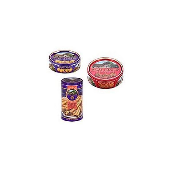 Bocadillos de oficina Royal Dansk Galletas de mantequilla danesas, lata de 12 oz. - OFX53005