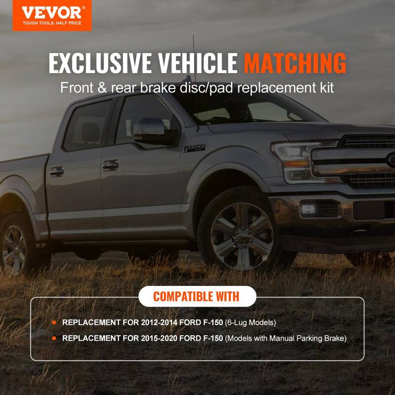 VEVOR Front and Rear Brake Kit Compatible with 2012-2020 Ford F-150, Drilled and Slotted Brake Rotors - QCCCPTZF1502E0OTBV0