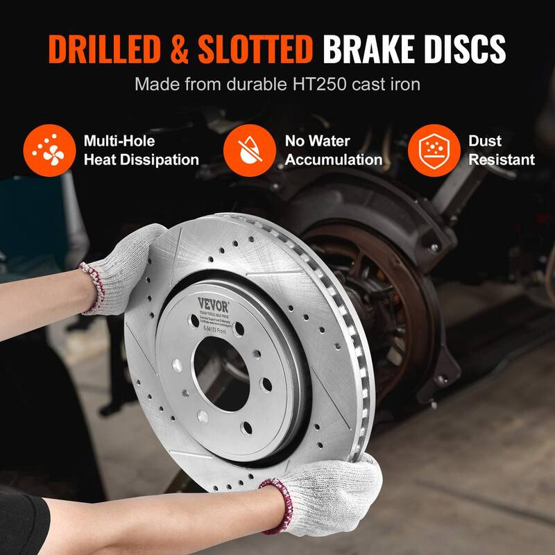 VEVOR Front and Rear Brake Kit Compatible with 2012-2020 Ford F-150, Drilled and Slotted Brake Rotors - QCCCPTZF1502E0OTBV0