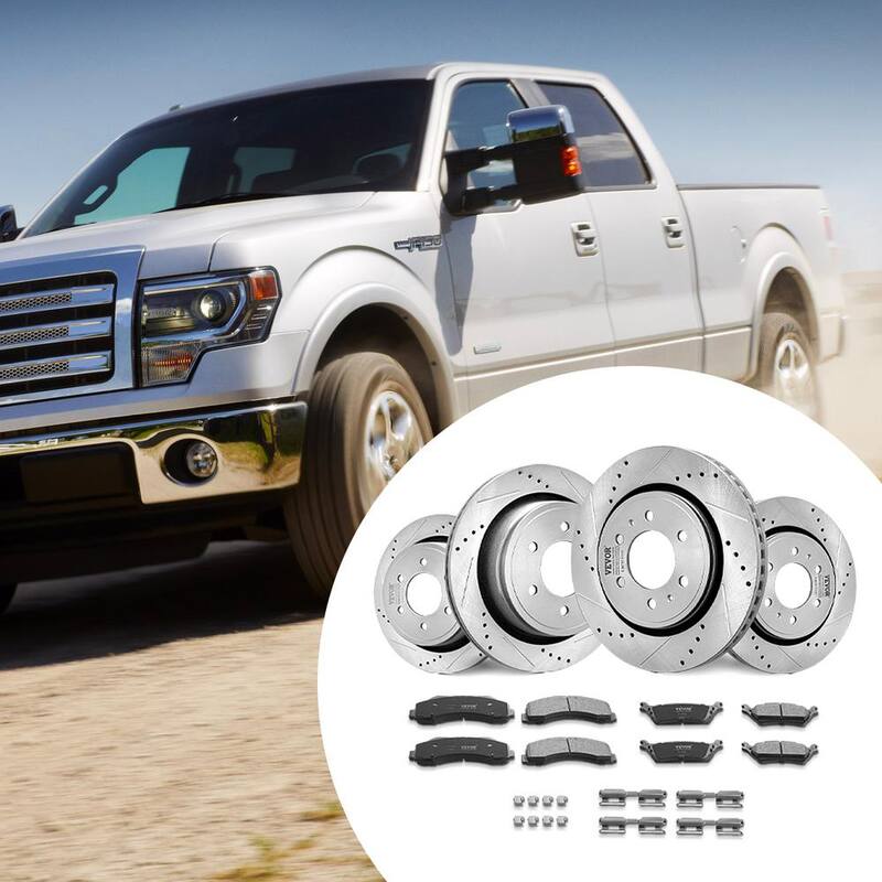 VEVOR Front and Rear Brake Kit Compatible with 2012-2020 Ford F-150, Drilled and Slotted Brake Rotors - QCCCPTZF1502E0OTBV0