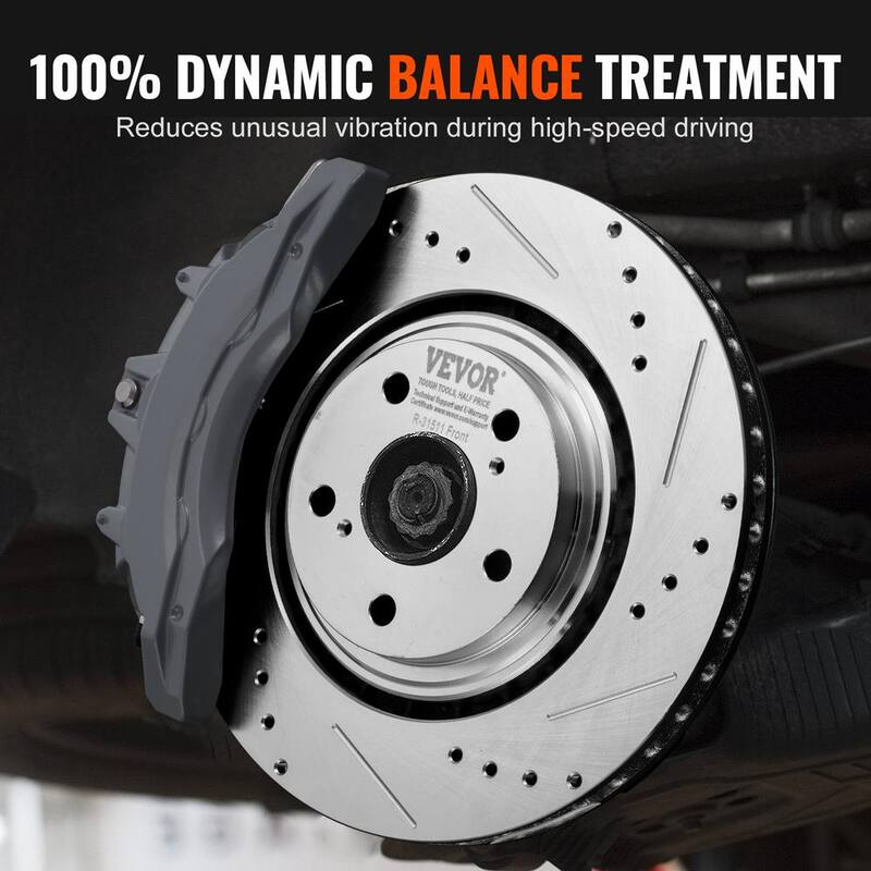 VEVOR Front and Rear Brake Kit Compatible with Toyota Sienna, Highlander, Lexus RX350, RX450h,Drilled and Slotted Brake Rotors - QCCCPTZHIGHLG1QCZV0