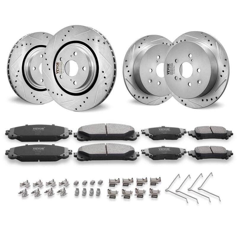 VEVOR Front and Rear Brake Kit Compatible with Toyota Sienna, Highlander, Lexus RX350, RX450h,Drilled and Slotted Brake Rotors - QCCCPTZHIGHLG1QCZV0