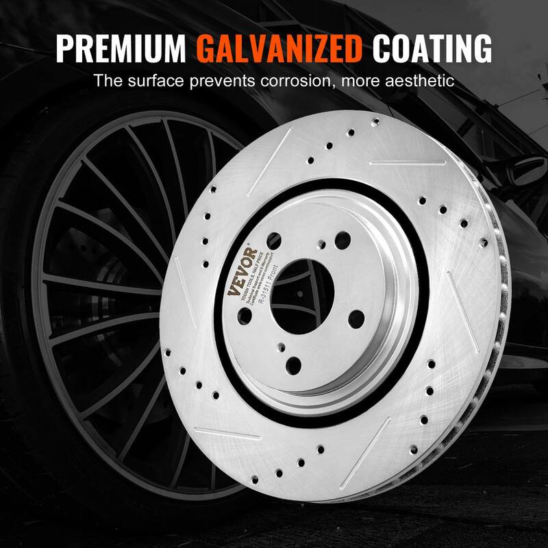 VEVOR Front and Rear Brake Kit Compatible with Toyota Sienna, Highlander, Lexus RX350, RX450h,Drilled and Slotted Brake Rotors - QCCCPTZHIGHLG1QCZV0