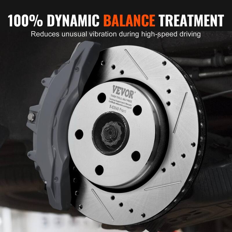 VEVOR Front and Rear Brake Kit Compatible with 2007-2017 Jeep Wrangler, Drilled and Slotted Brake Rotors - QCCCPTZJEEPWJETHKV0