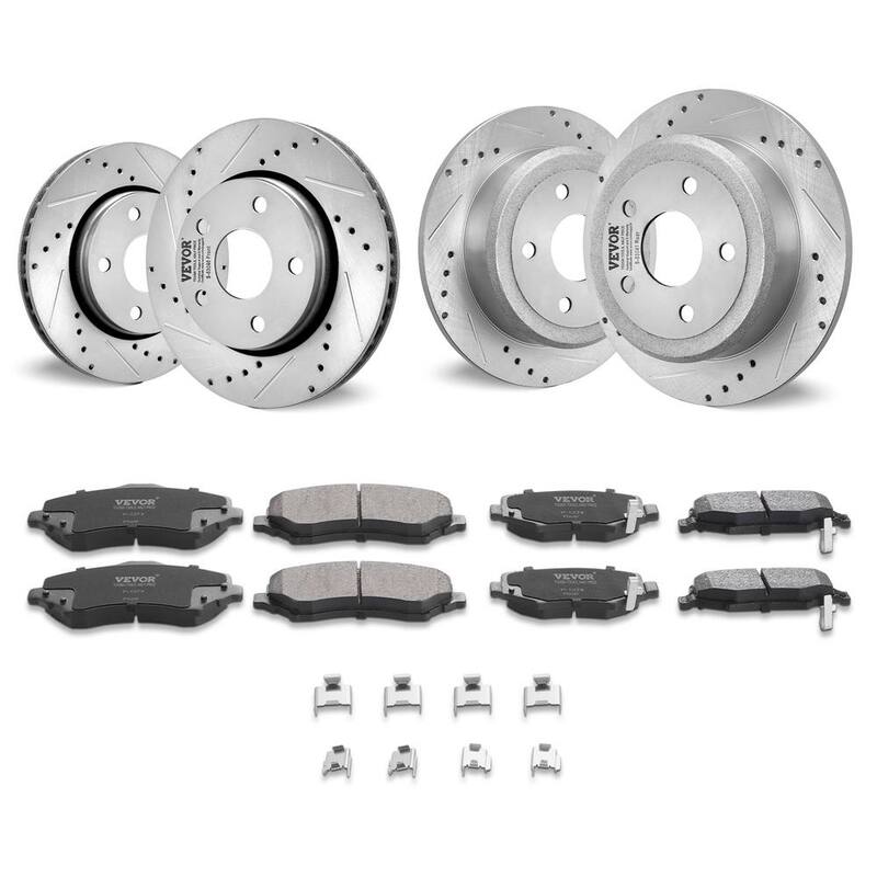 VEVOR Front and Rear Brake Kit Compatible with 2007-2017 Jeep Wrangler, Drilled and Slotted Brake Rotors - QCCCPTZJEEPWJETHKV0