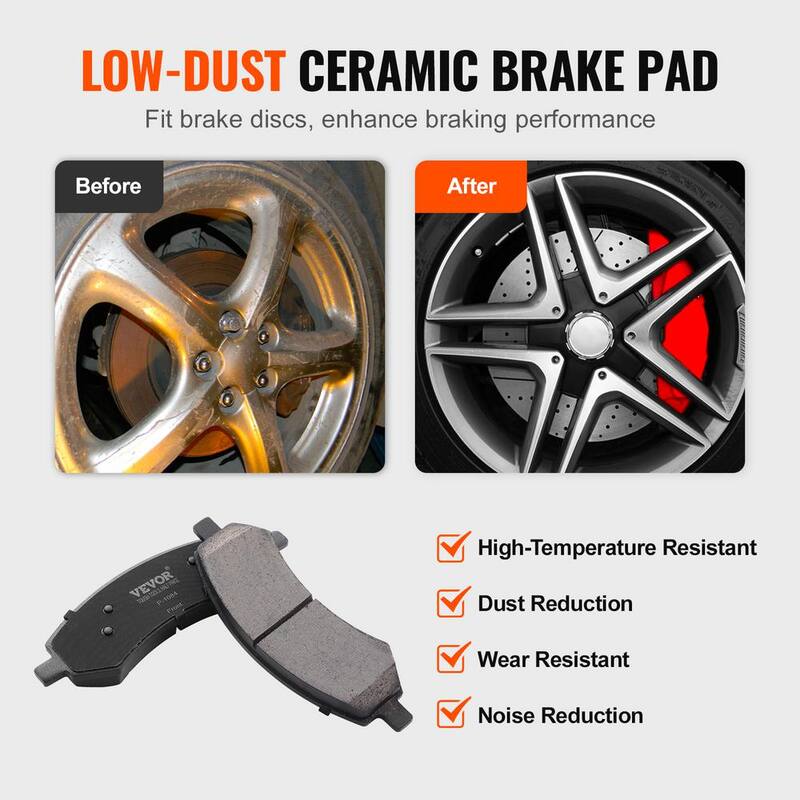 VEVOR Front and Rear Brake Kit for 06-2018 Dodge Ram 1500,07-2009 Dodge Durango Chrysler Aspen, Drilled Brake Rotors - QCCCPTZDURAN0IE56V0