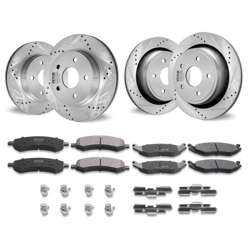 VEVOR Front and Rear Brake Kit for 06-2018 Dodge Ram 1500,07-2009 Dodge Durango Chrysler Aspen, Drilled Brake Rotors - QCCCPTZDURAN0IE56V0