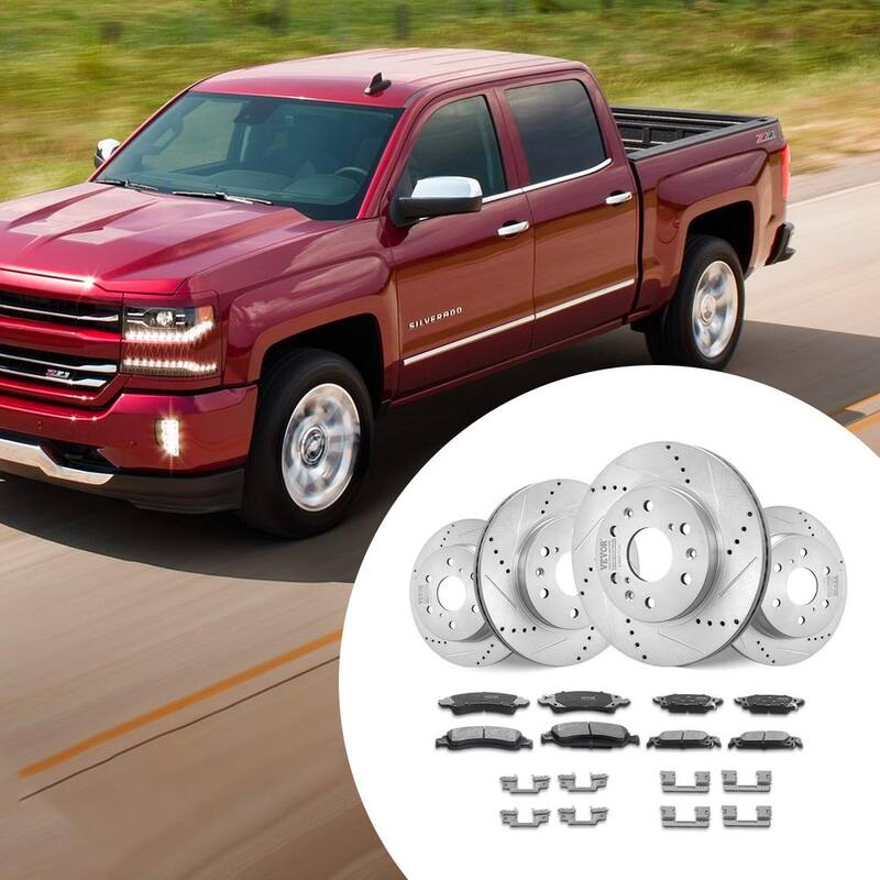 VEVOR Front Rear Brake Kit for 2014-2018 Chevy Silverado GMC Sierra 1500,2015-2020 Suburban Tahoe Yukon XL Escalade ESV - QCCCPTZSILVEW8IC2V0