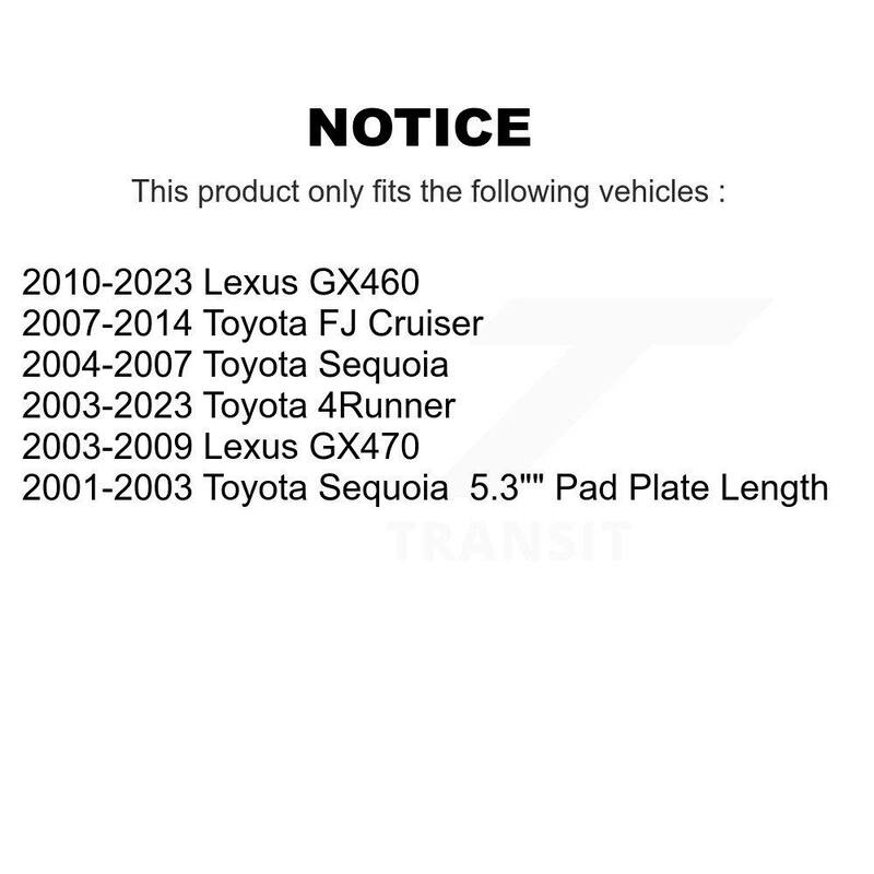 TEC Front Rear Ceramic Brake Pads Kit For Toyota 4Runner Lexus Sequoia GX460 FJ Cruiser GX470 KTC-100507 - KTC-100507
