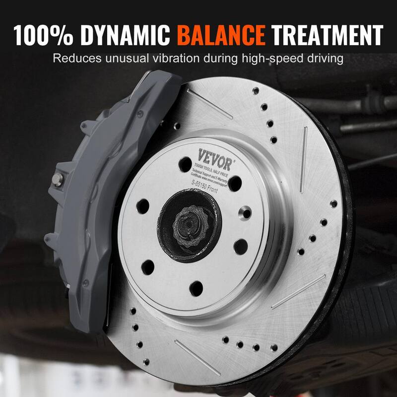 VEVOR Front Brake Kit Compatible with 2007-2017 Chevy Traverse, Buick Enclave, GMC Acadia, Saturn Outlook,Drilled Brake Rotors - QCCCPTZTRAVEMZKYOV0