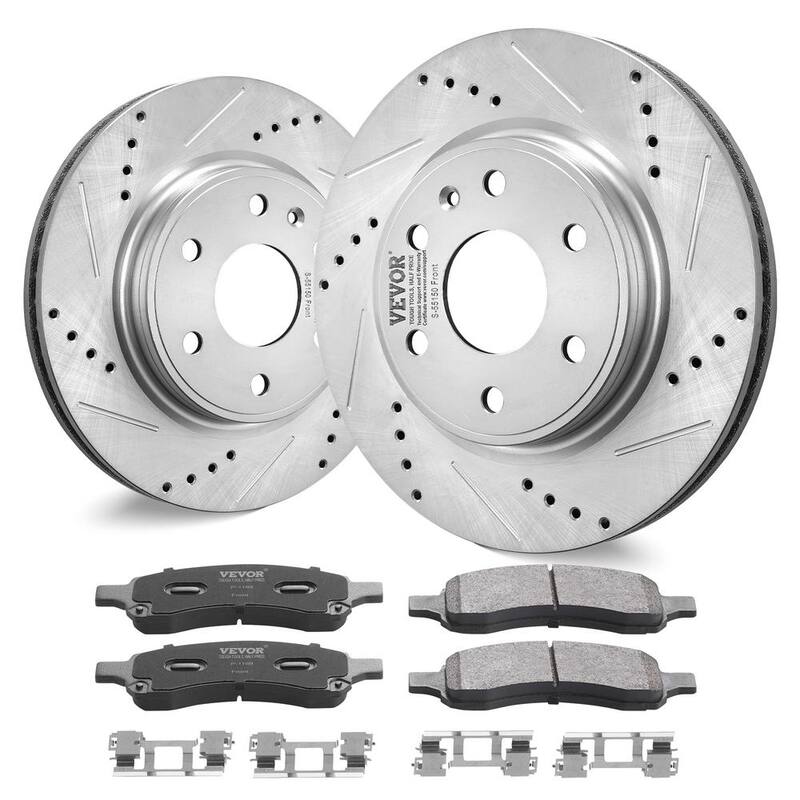 VEVOR Front Brake Kit Compatible with 2007-2017 Chevy Traverse, Buick Enclave, GMC Acadia, Saturn Outlook,Drilled Brake Rotors - QCCCPTZTRAVEMZKYOV0