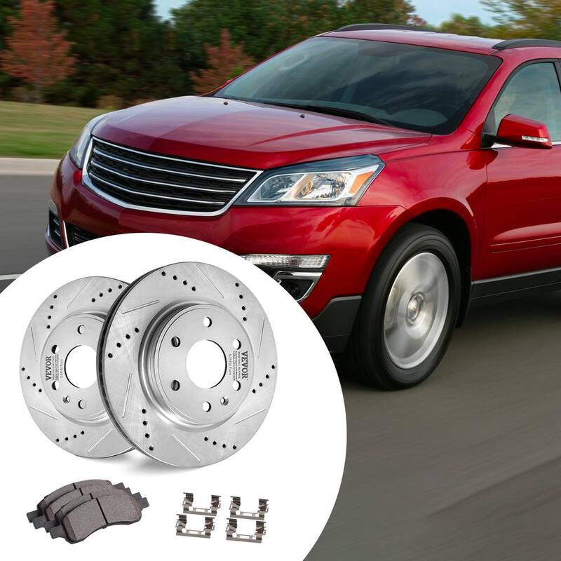 VEVOR Front Brake Kit Compatible with 2007-2017 Chevy Traverse, Buick Enclave, GMC Acadia, Saturn Outlook,Drilled Brake Rotors - QCCCPTZTRAVEMZKYOV0